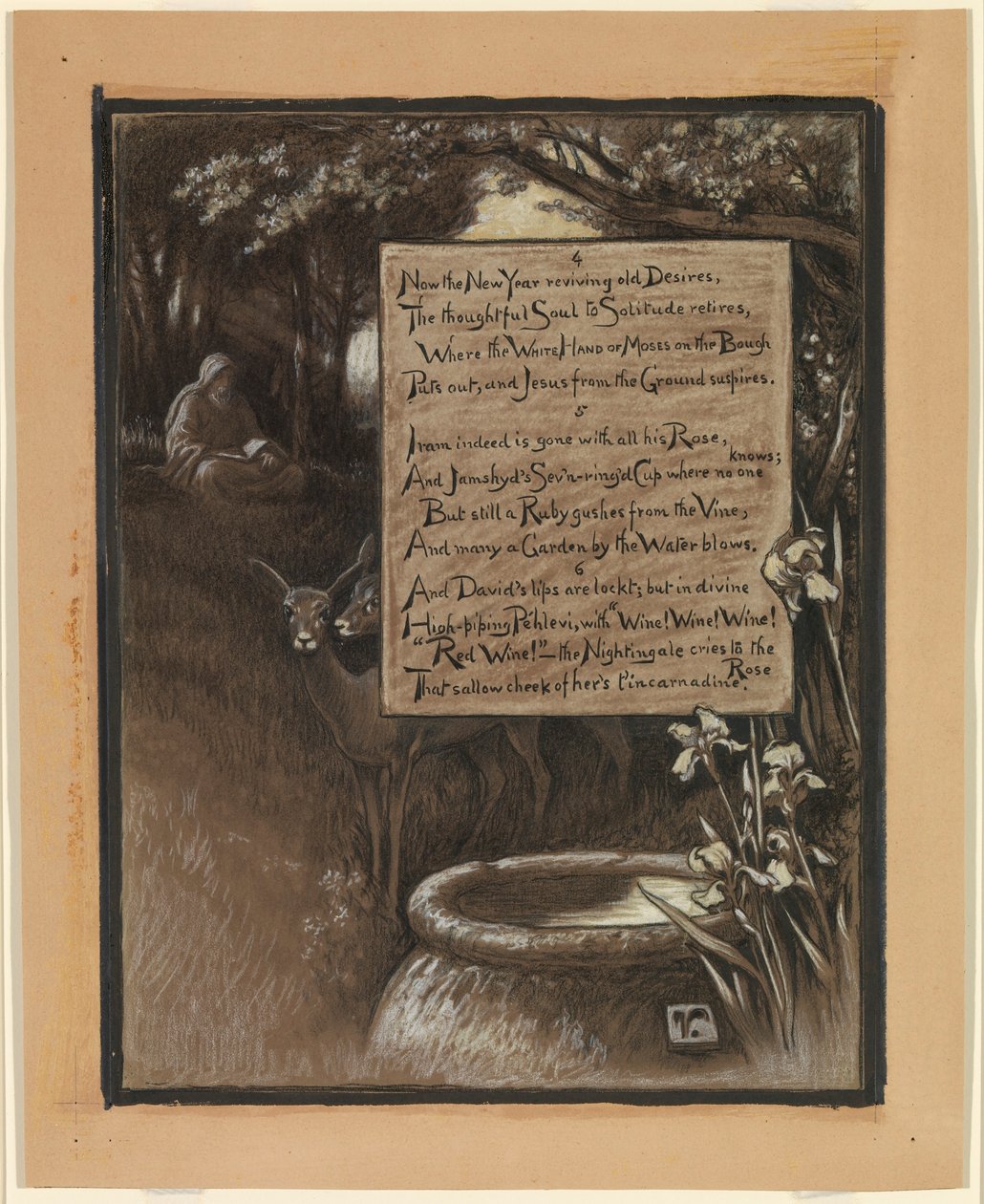 (Illustration til Rubáiyát af Omar Khayyám) Den tænksomme sjæl trækker sig tilbage til ensomheden af Elihu Vedder