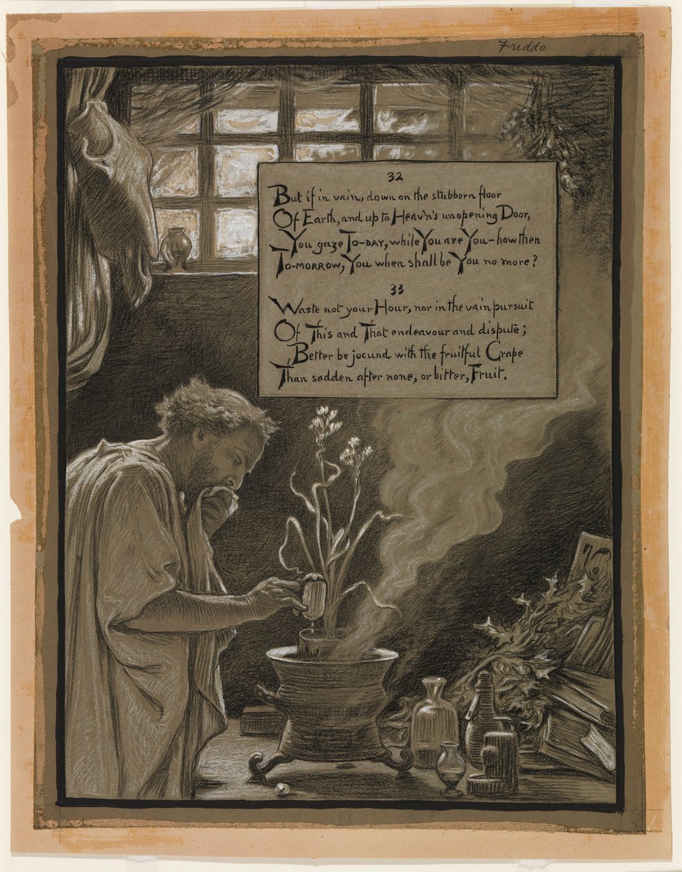 (Illustration til Rubáiyát af Omar Khayyám) Den forgæves stræben af Elihu Vedder