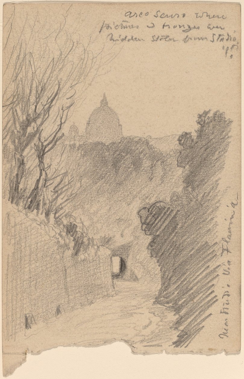 Arco Oscuro - Over Via Fiaminia, ca. 1890. af Elihu Vedder