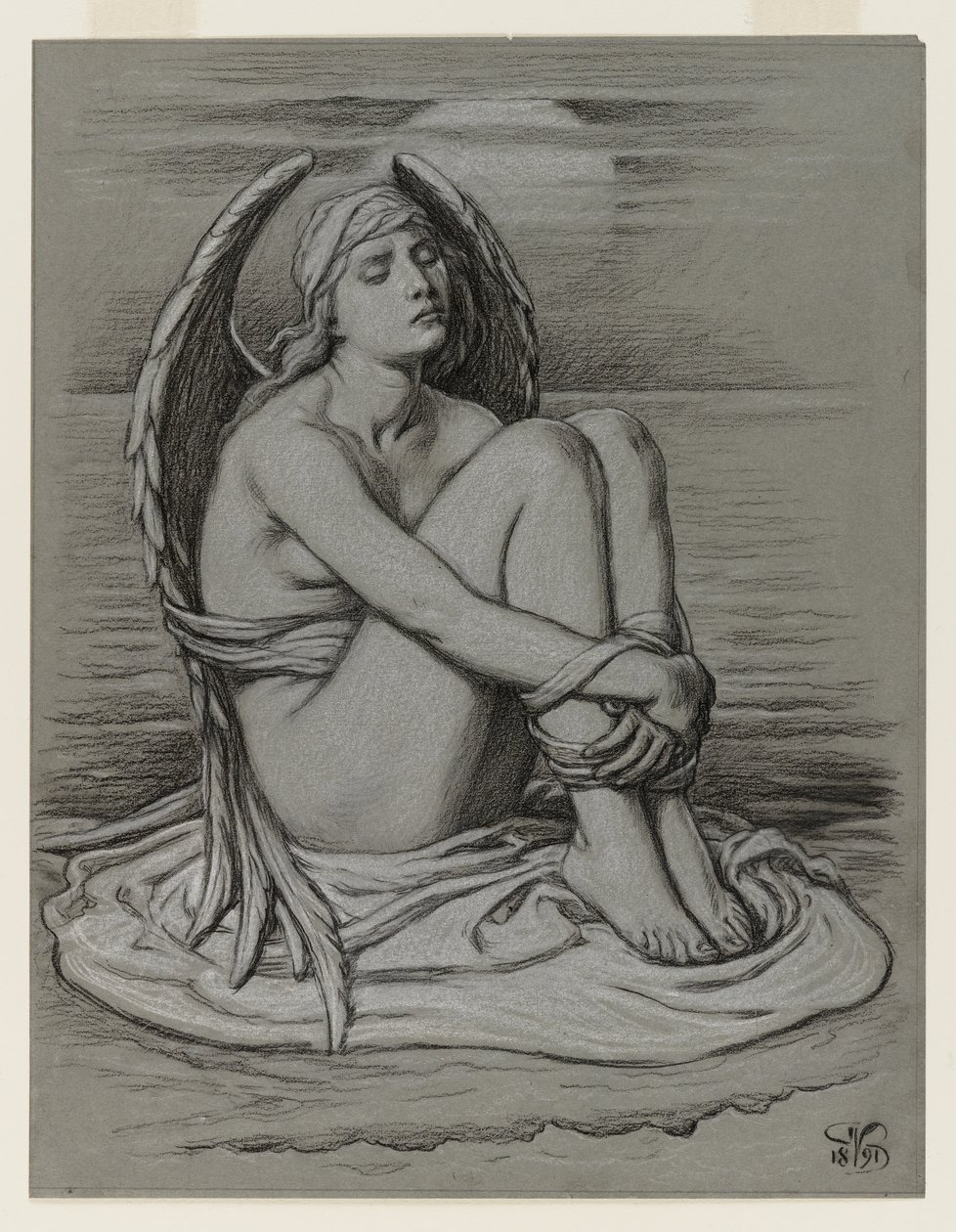 Bundet engel af Elihu Vedder