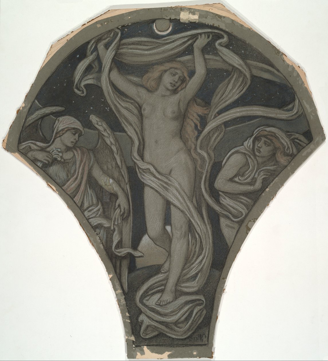 Tegnefilm for Luna, fra de tres studier til Huntington-loftet (1926.80) af Elihu Vedder