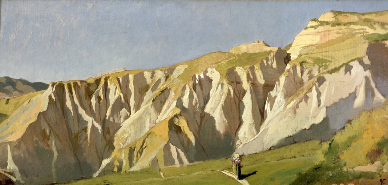 Volterras klipper (olie på panel) af Elihu Vedder
