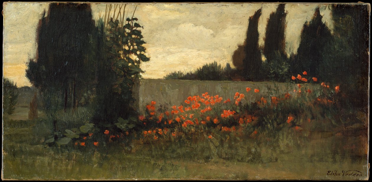 Cypress og valmuer af Elihu Vedder