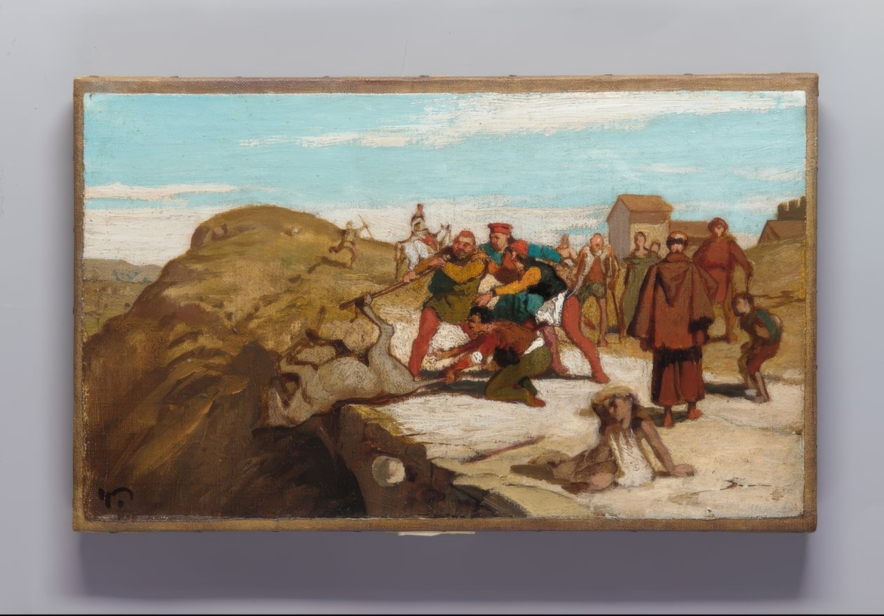Fabelen om mølleren, hans søn og æslet af Elihu Vedder