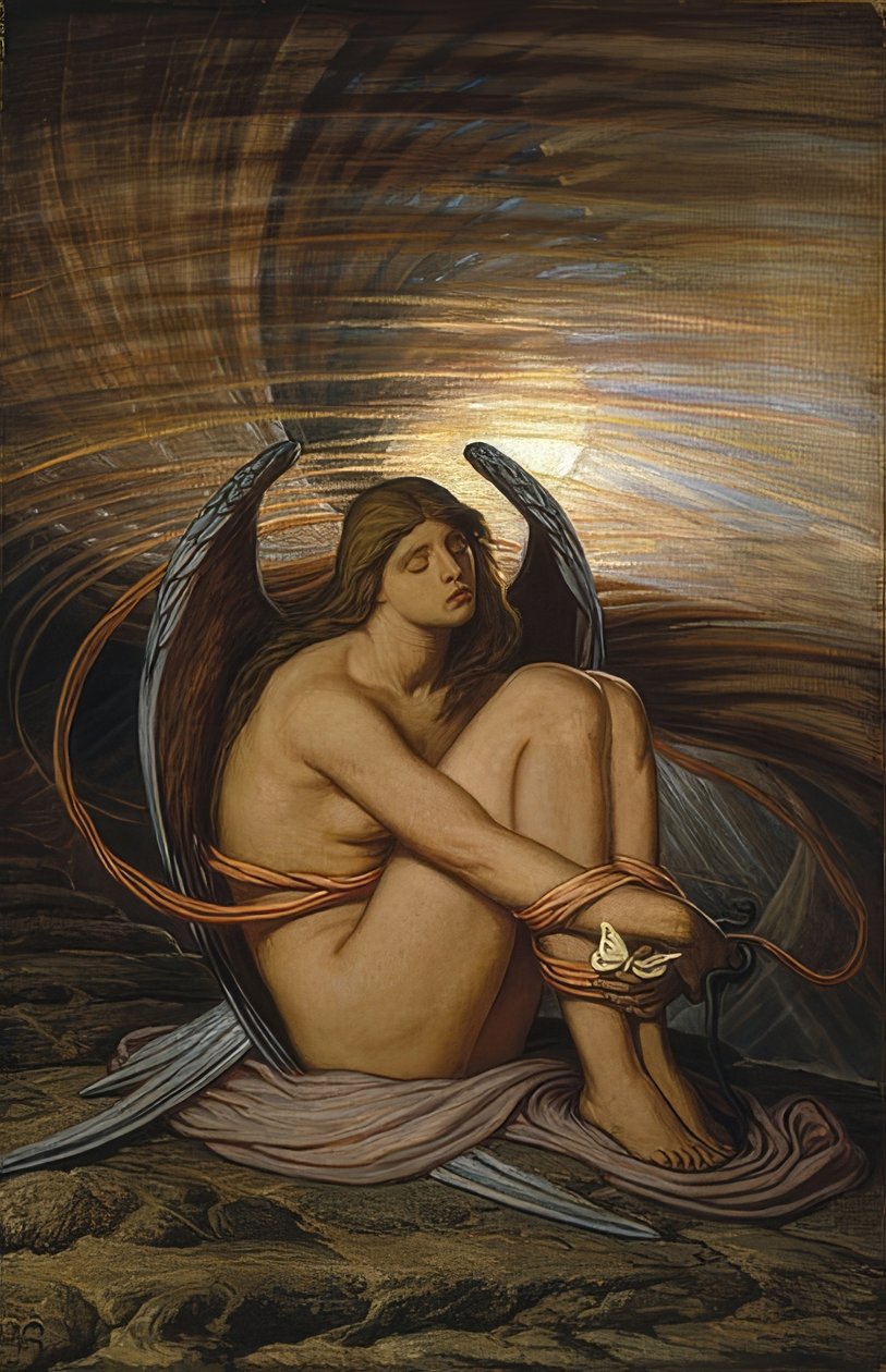 Lænket sjæl. 1891-92 af Elihu Vedder