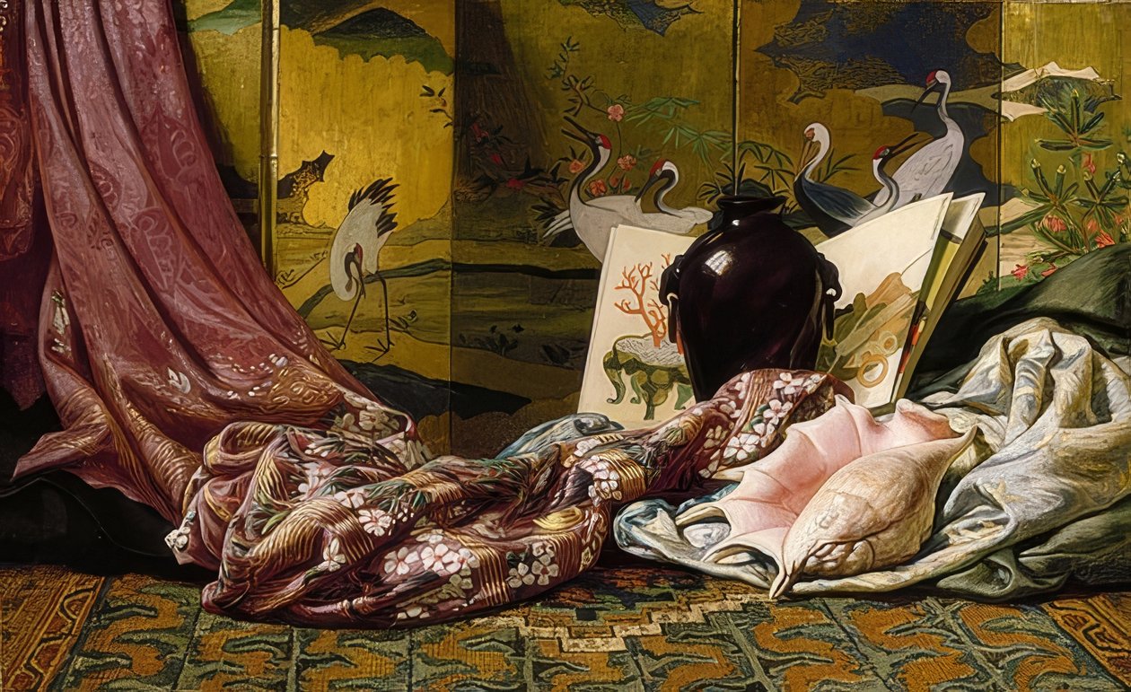Japansk stilleben. 1879 af Elihu Vedder