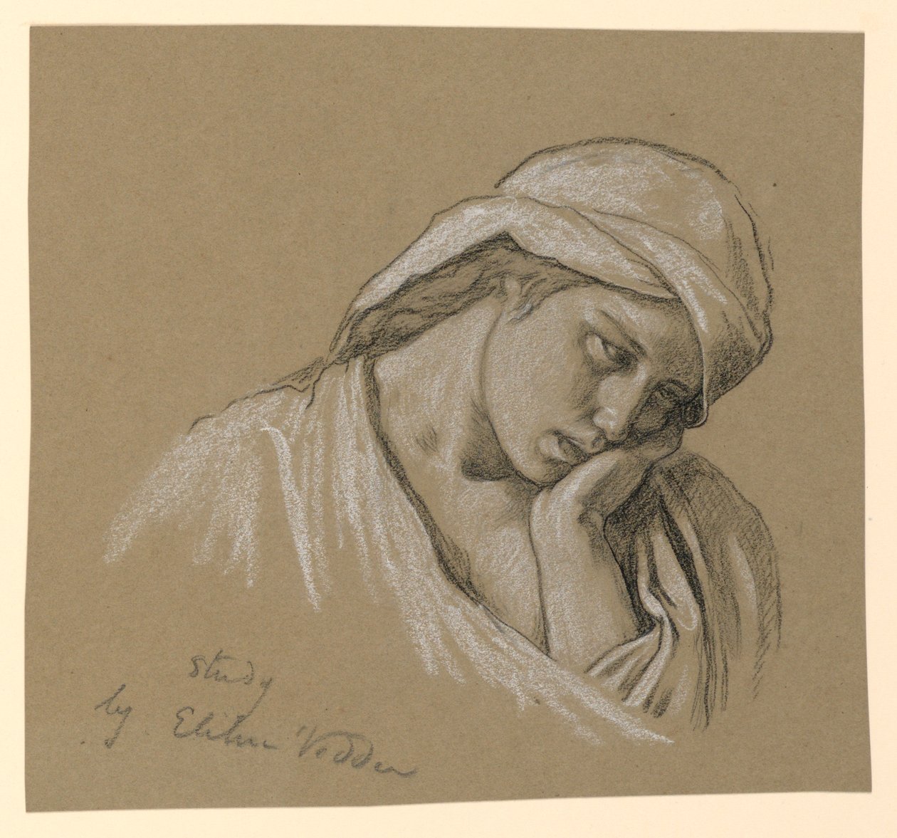 Portræt af en udklædt figur af Elihu Vedder