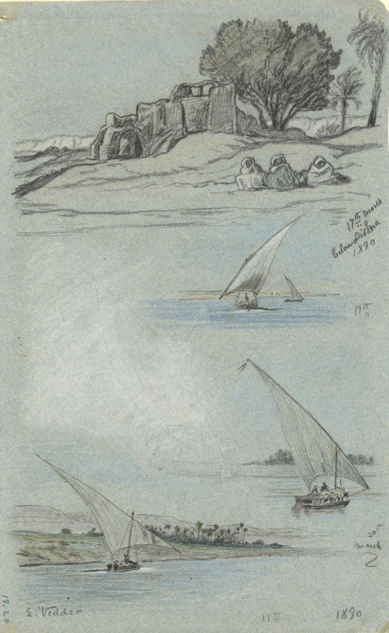 Studieark af Elihu Vedder