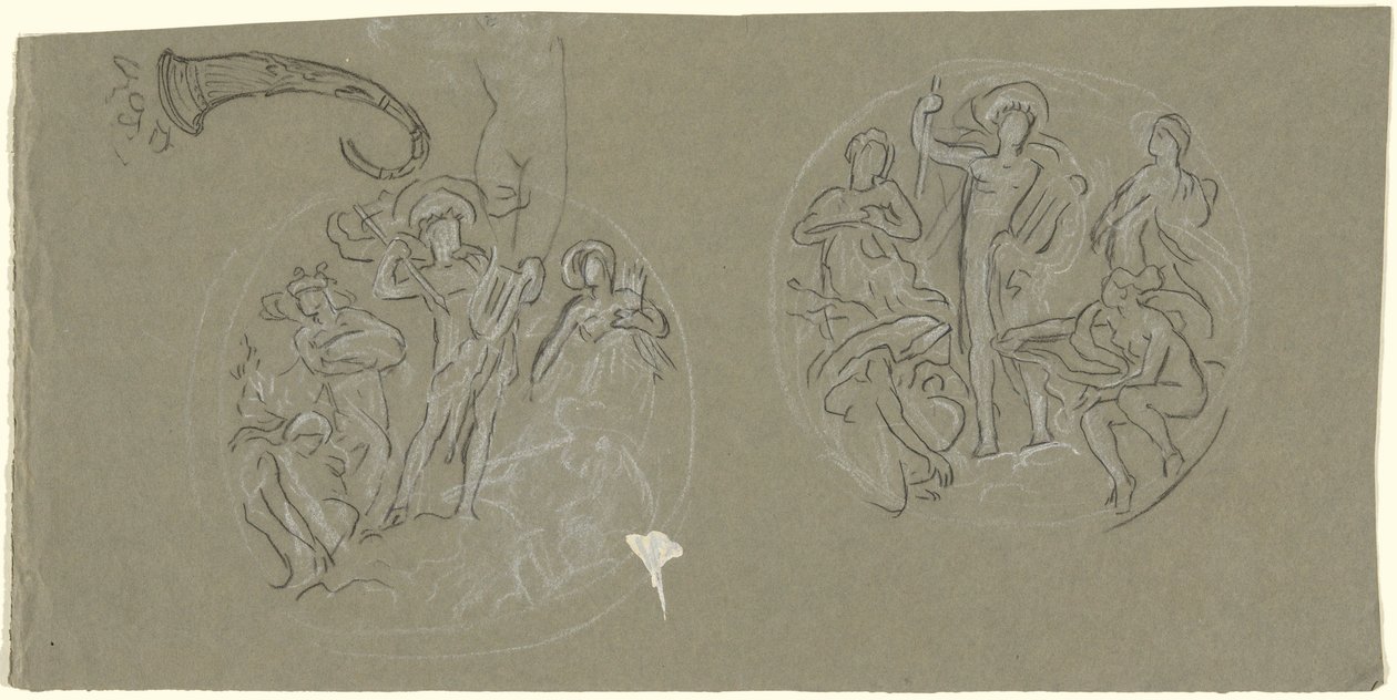 Ark med undersøgelser for Huntington Ceiling af Elihu Vedder