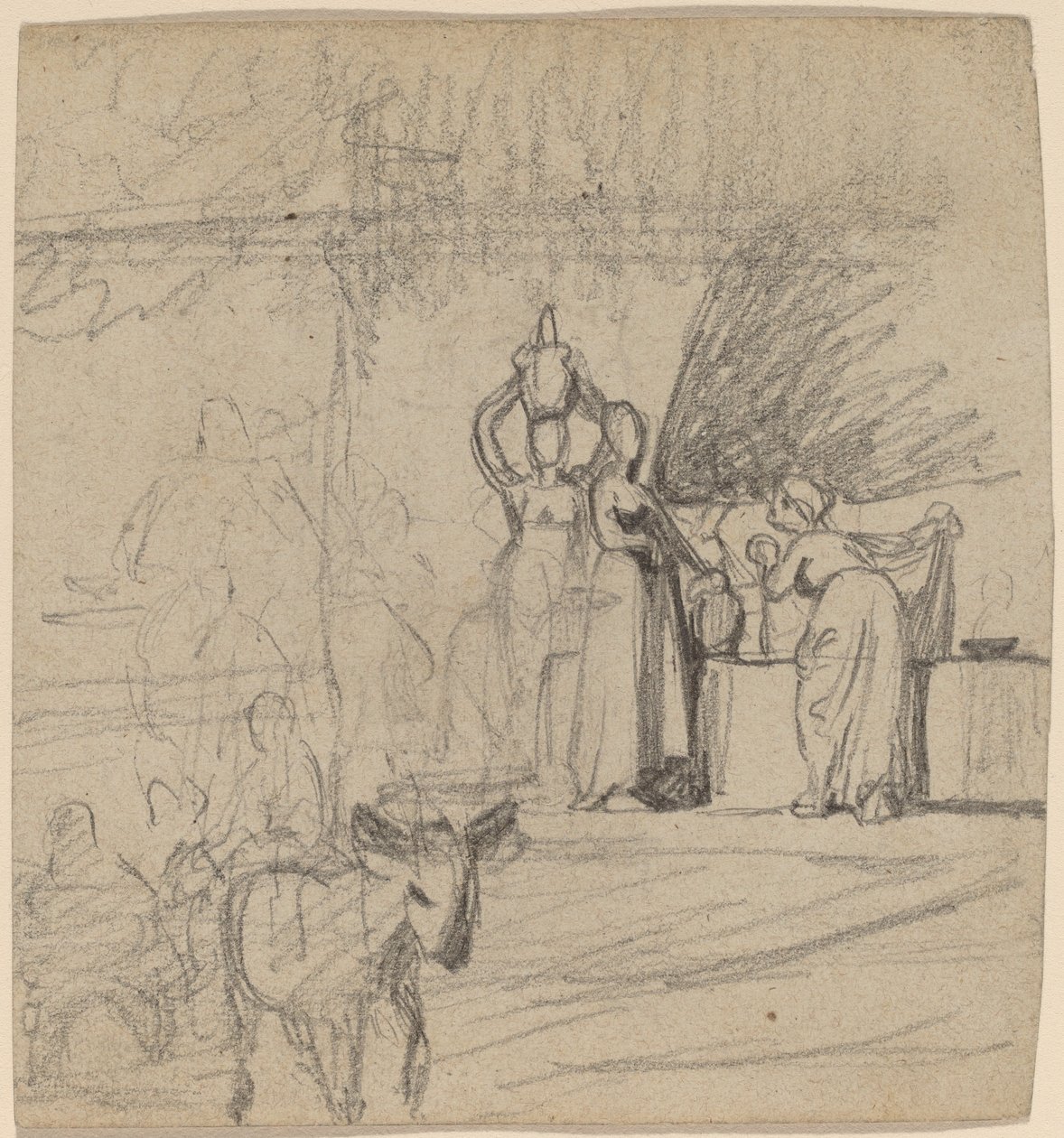Søn og Æsel, ca. 1859. af Elihu Vedder