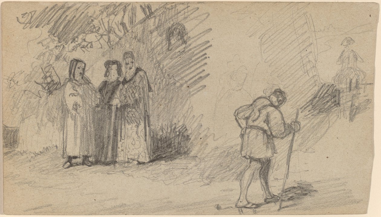 Søn og Æslet, ca. 1859. af Elihu Vedder