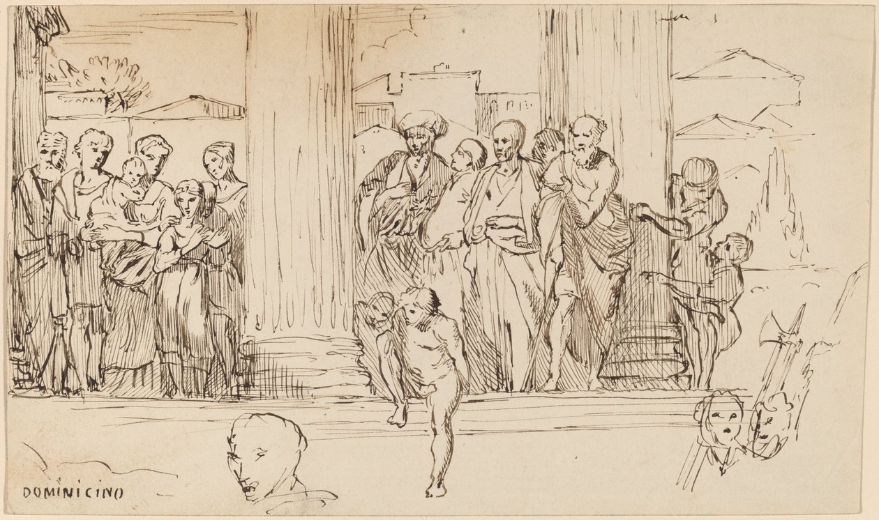 Studie efter Domenichino af Elihu Vedder