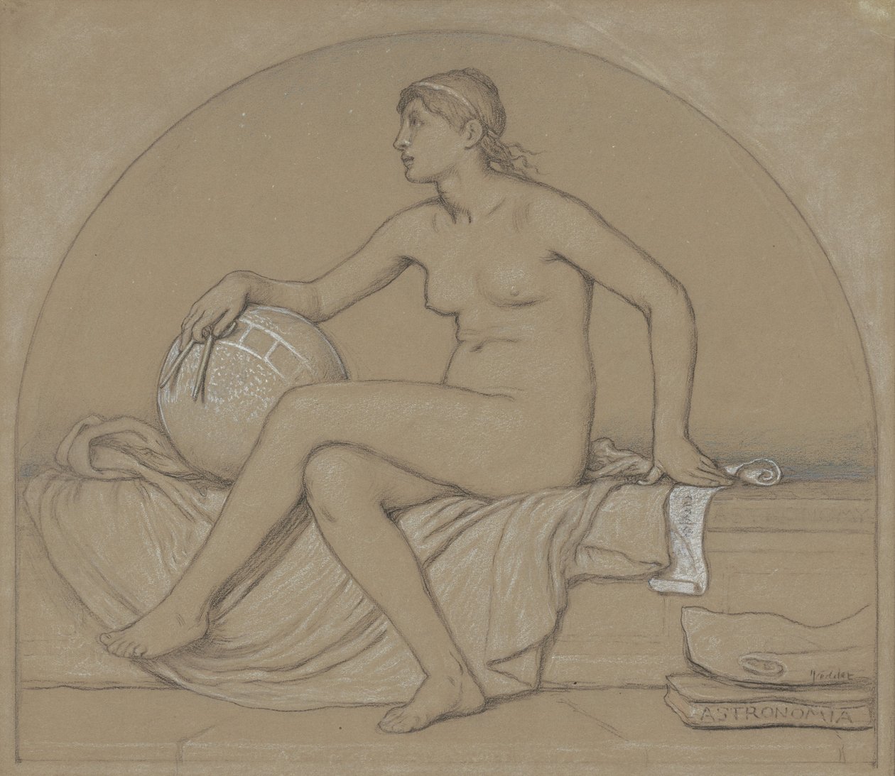 Studie for astronomi, 1892. af Elihu Vedder