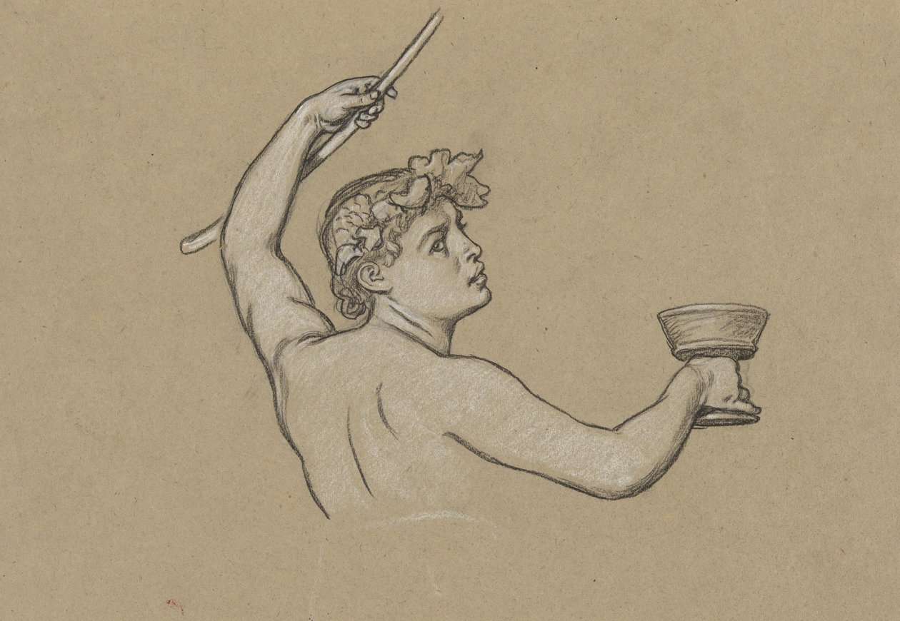 Studie til efterårsfigur af Elihu Vedder