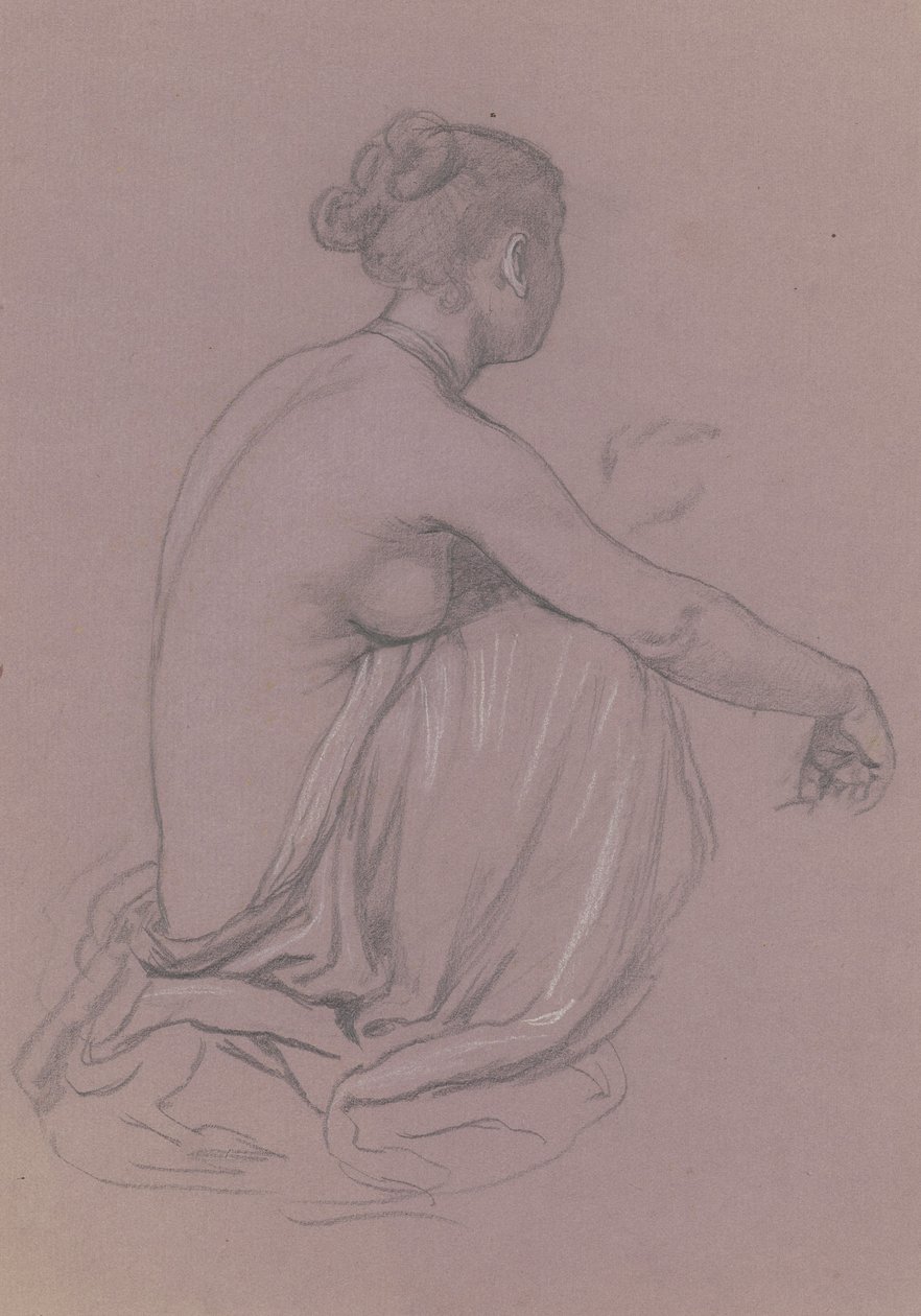 Studie for græske piger, der bader, ca. 1872. af Elihu Vedder