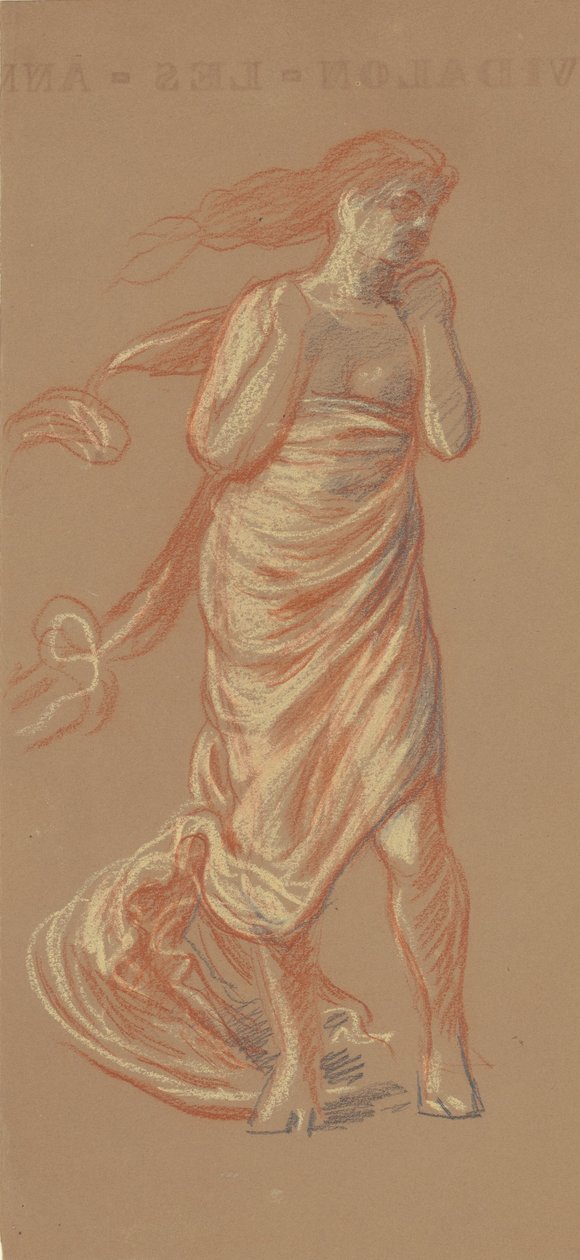 Studie for græske piger, der bader [recto], ca. 1872. af Elihu Vedder