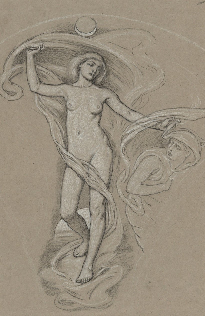 Studie til Luna af Elihu Vedder