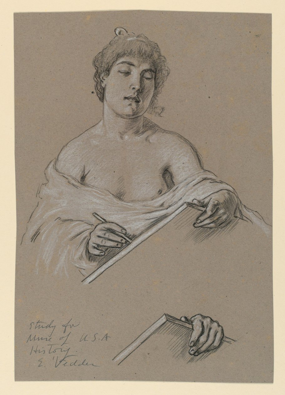 Studie til "Muse of History" af Elihu Vedder
