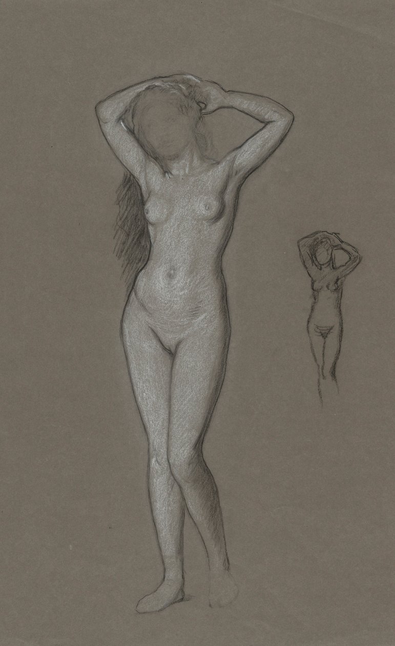 Studie til Venus-figuren af Elihu Vedder