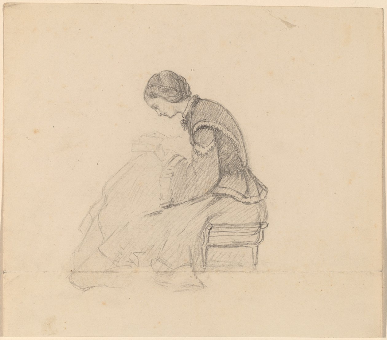 Studie af en pige, der læser af Elihu Vedder