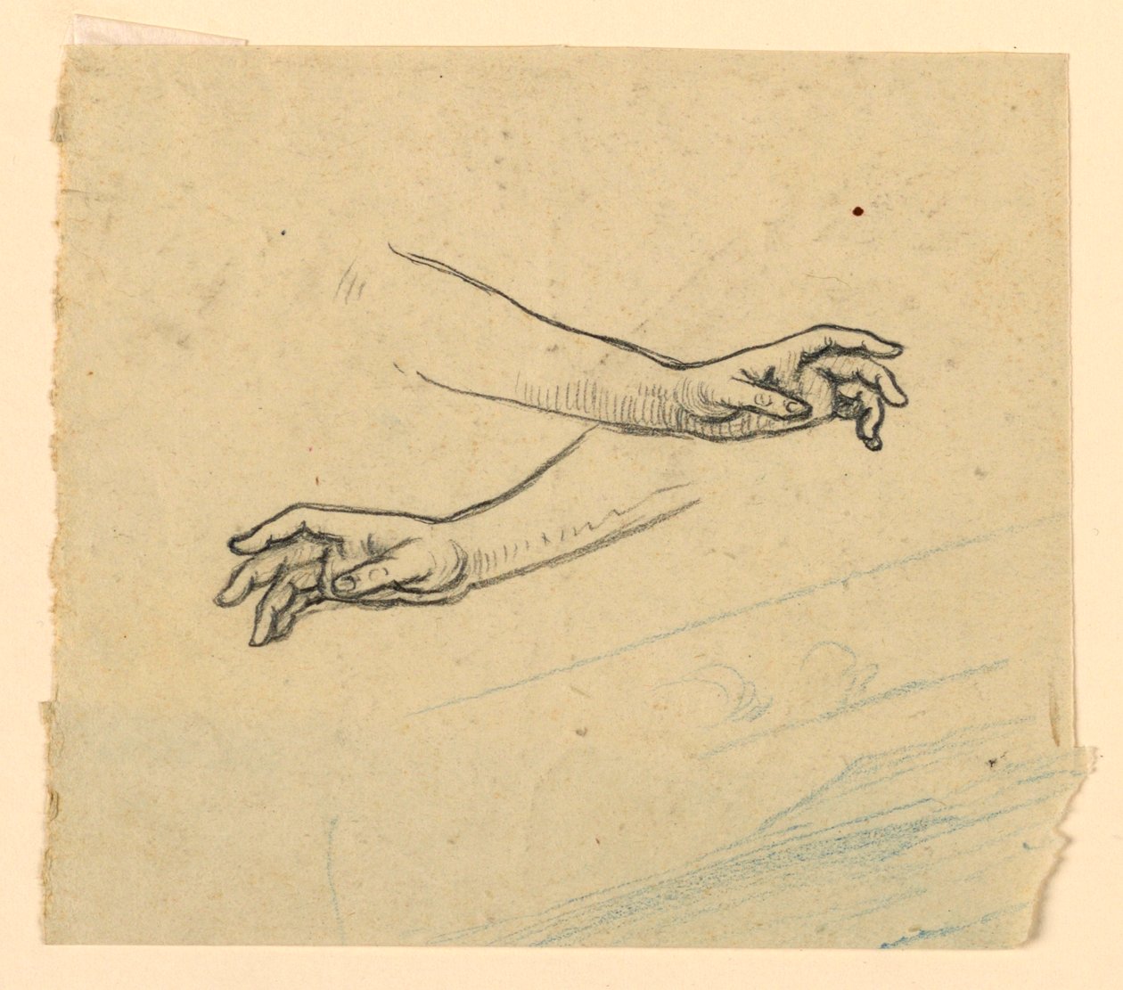 Studie af to hænder, der rækker ud af Elihu Vedder