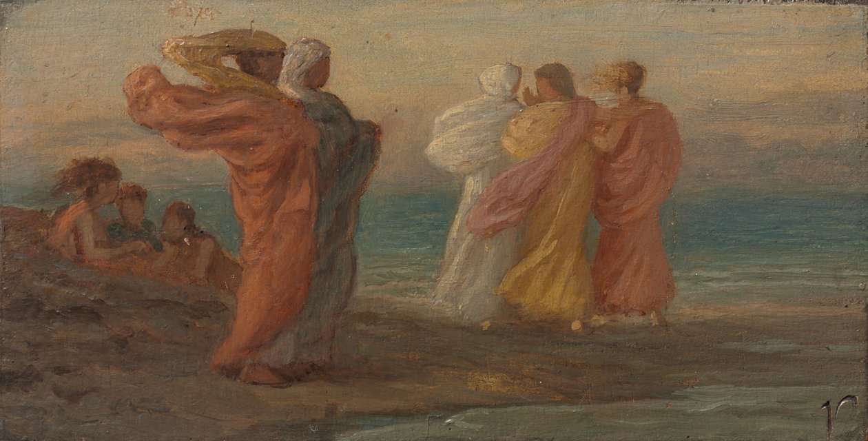 The Music Party, ca. 1875 (olie på panel) af Elihu Vedder