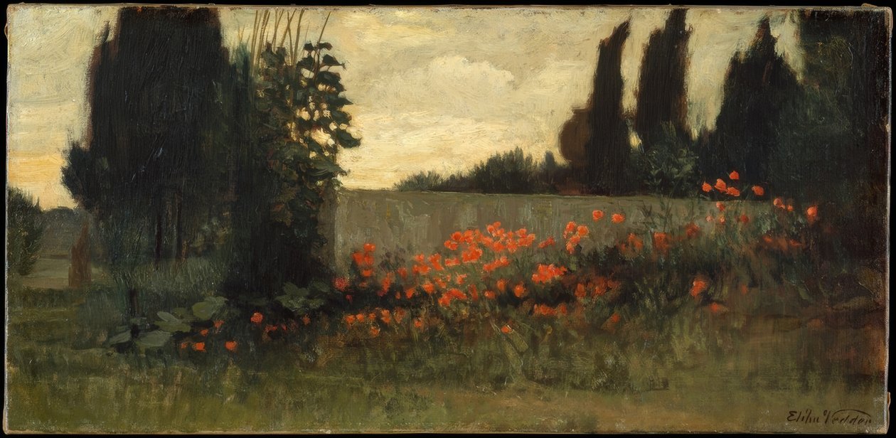 Cypres og valmuer af Elihu Vedder