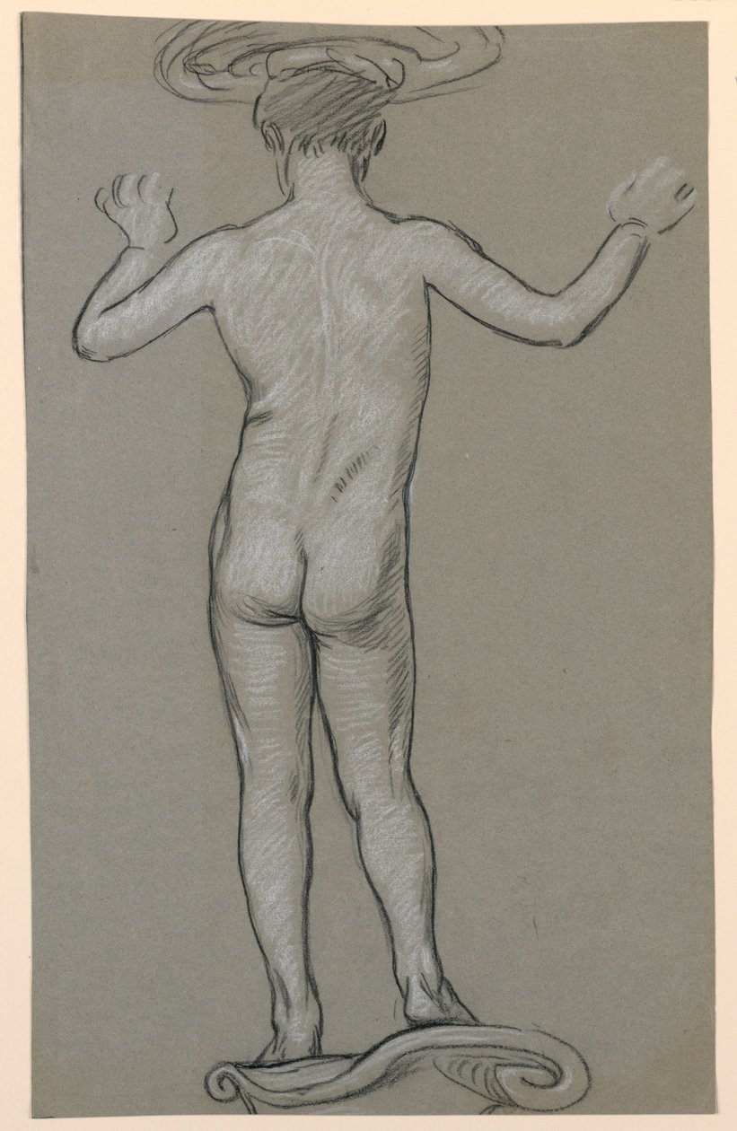 figurstudie: design til et springvand af Elihu Vedder
