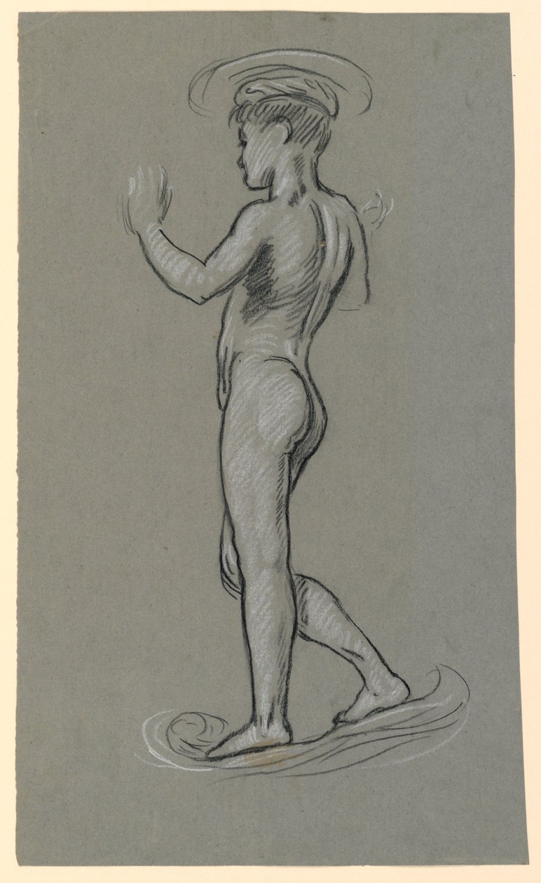 figurstudie til et springvandsdesign af Elihu Vedder