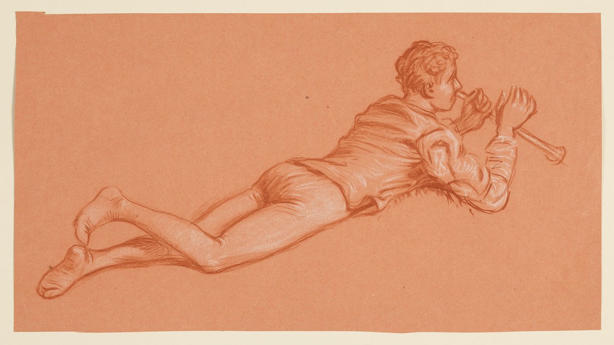 undersøgelse af en mandlig udklædt figur af Elihu Vedder