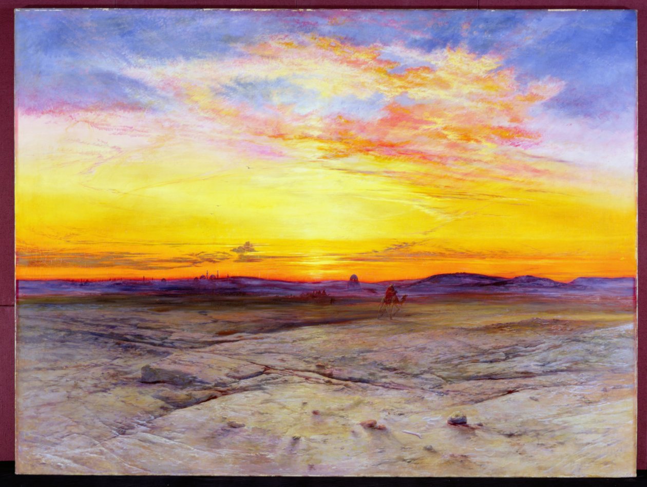 Sultanernes grave nær Kairo, ved solnedgang, 1865 af Elijah Walton