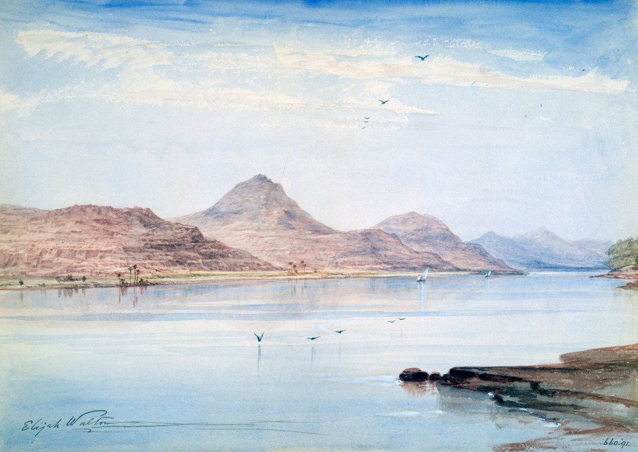 På Nilen, Gebel el Mody, Nubia, 1861 af Elijah Walton