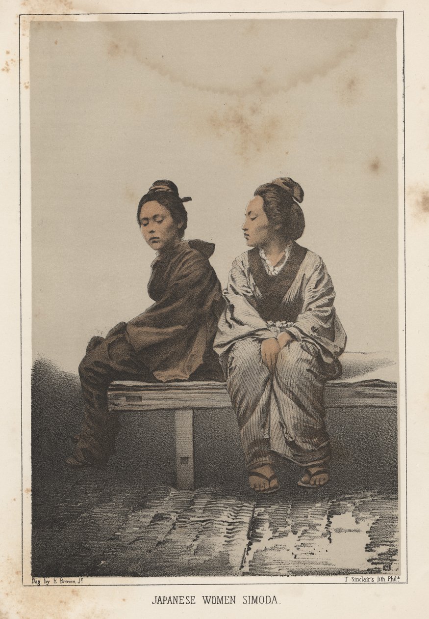 Japanske kvinder, Simoda, 1855 af Eliphalet Brown