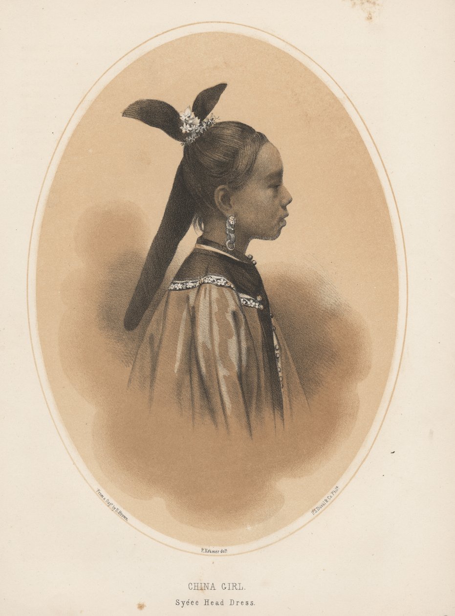 Kina pige, Sycee hovedkjole, 1855 af Eliphalet Brown