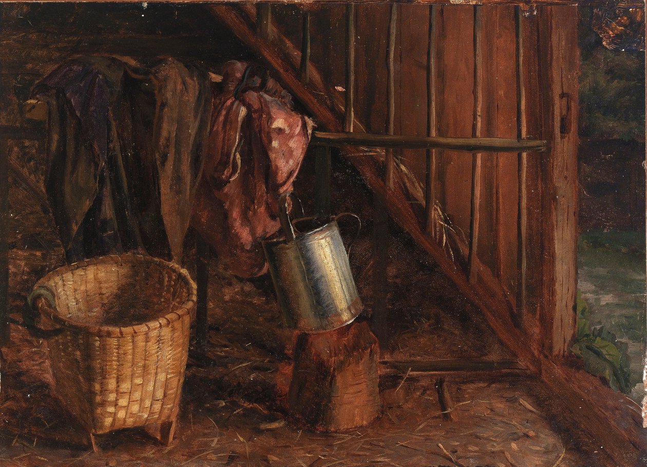 Det indre af en stald af Eliphalet Fraser Andrews