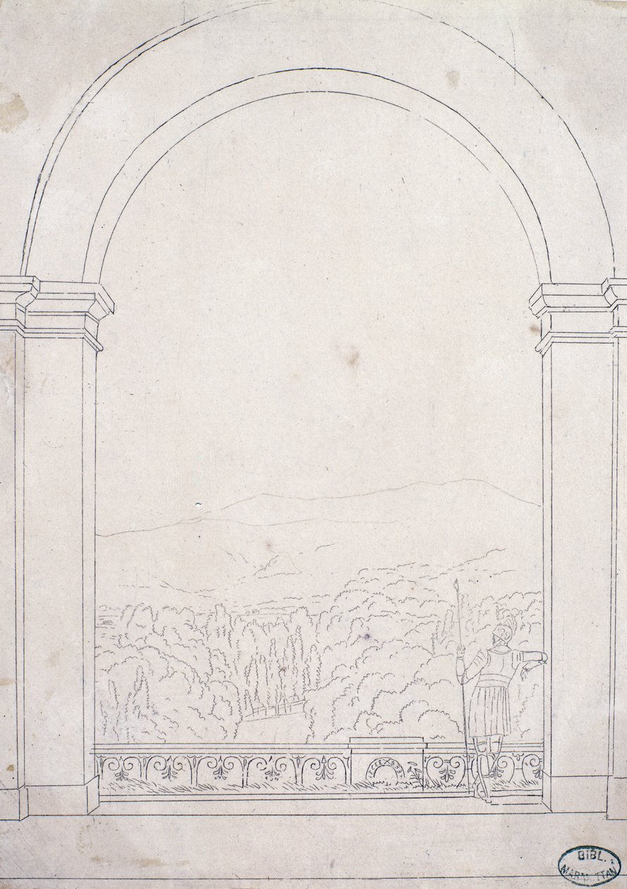 Bue ved villaen i Poggio a Caiano, 1813 af Elisa Bonaparte