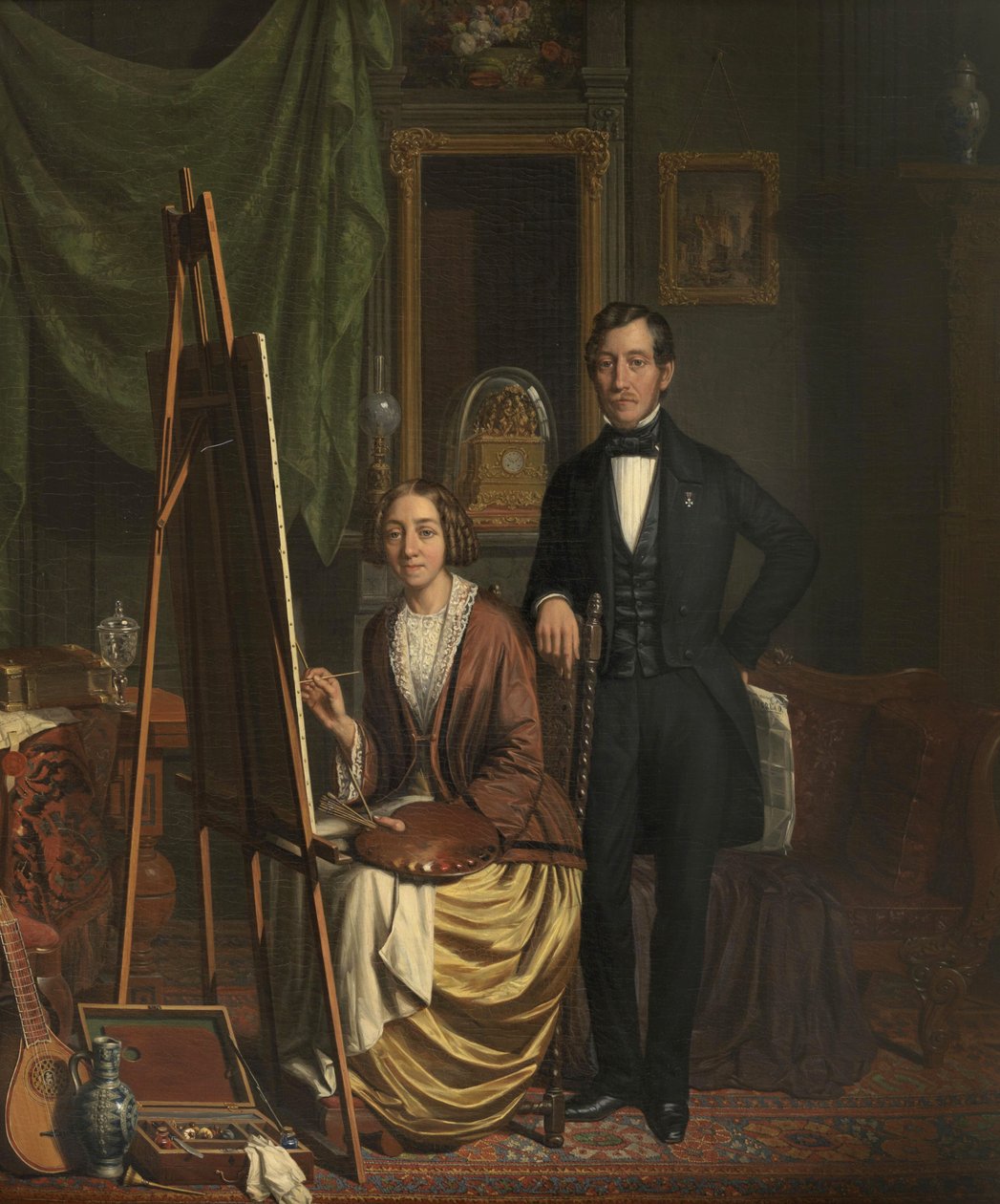 (Selv) portræt af Kiers-Haanen-parret af Elizabeth Haanen (1845) af Elisabeth Alida Haanen