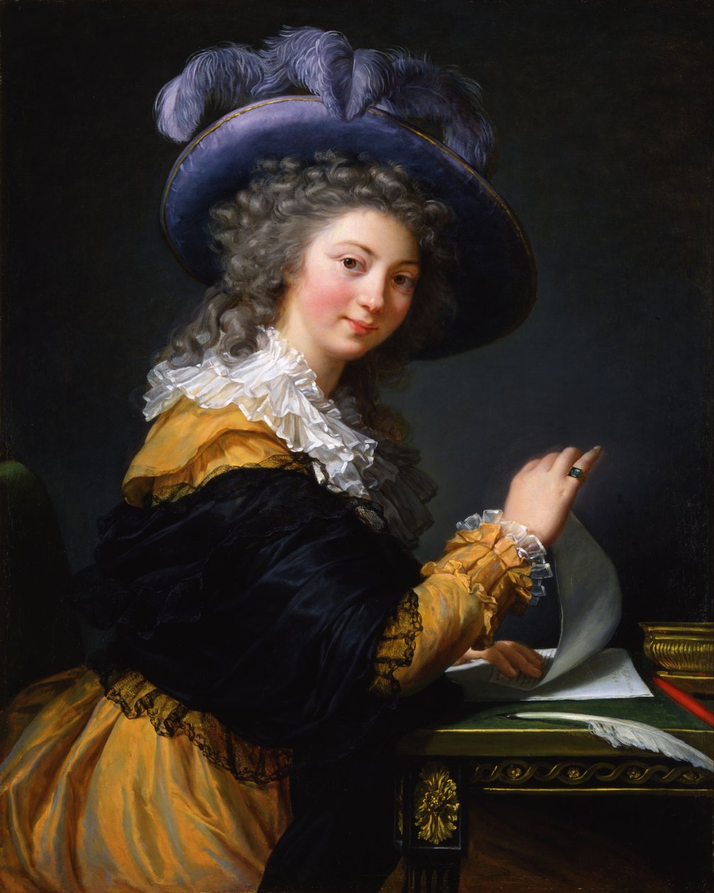 Comtesse de Cérès Tidligere titel (fra 1963 til 1992)- Lady Folding a Letter af Elisabeth Louise Vigee Lebrun