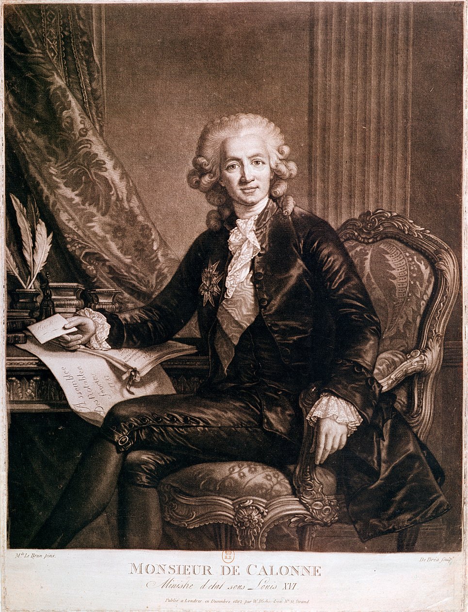 Charles Alexandre de Calonne (1734-1802) Generalkontrollør af Louis XVI