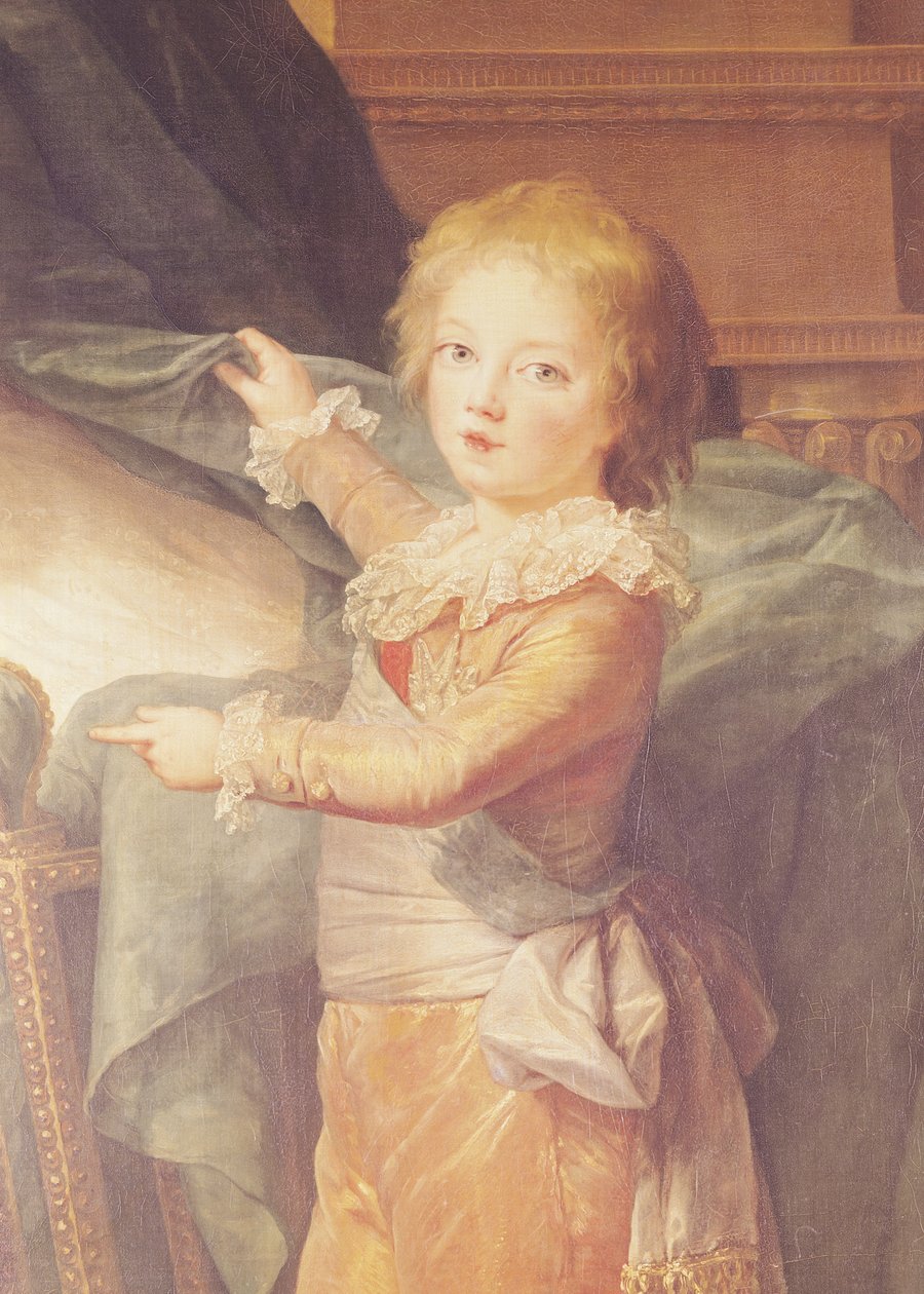 Marie-Antoinette og hendes børn, detalje af Louis-Joseph-Xavier (1781-89) (detaljer fra 3822) af Elisabeth Louise Vigee Lebrun