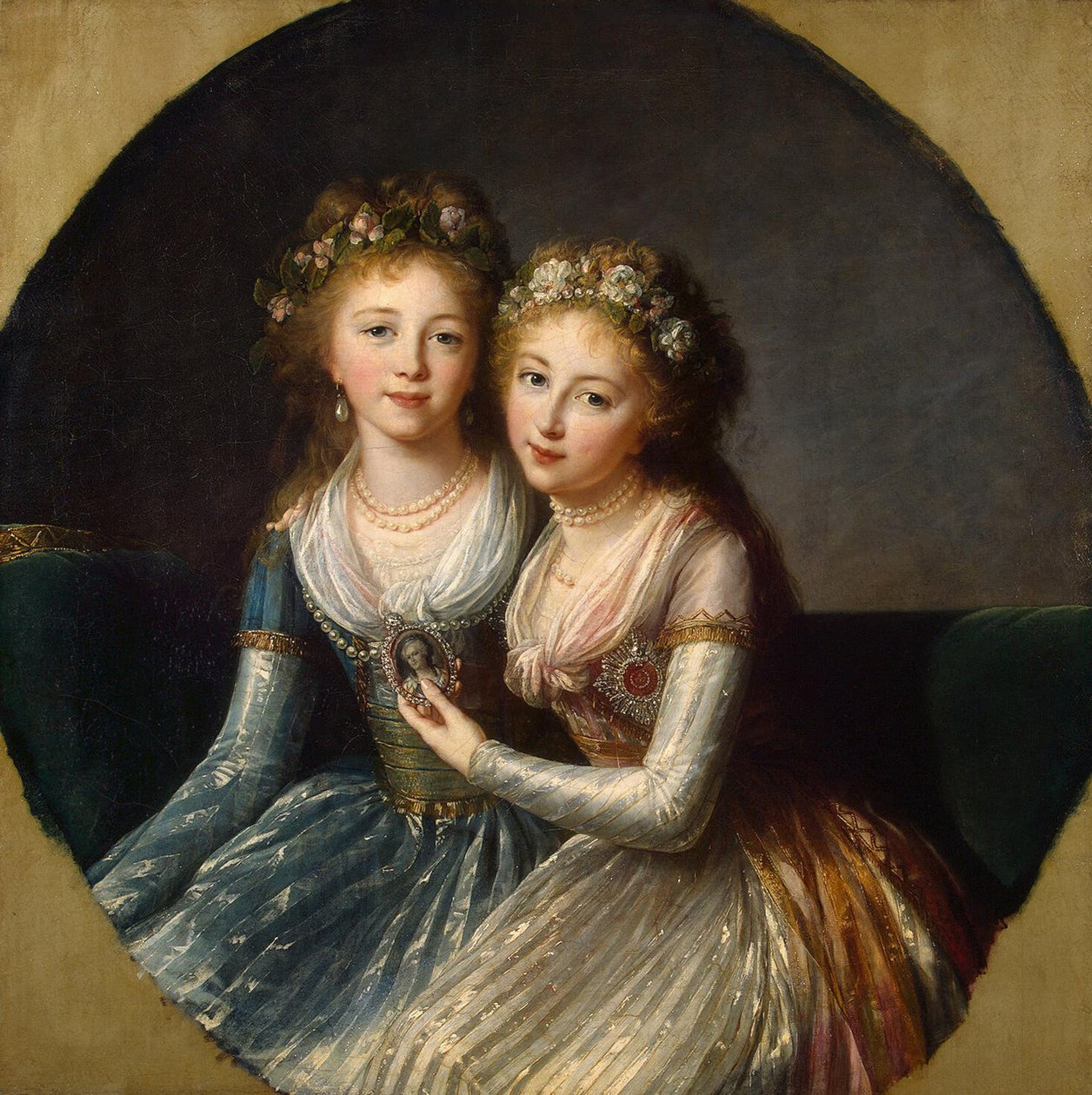 Portræt af storhertuginderne Alexandra Pavlovna og Elena Pavlovna af Rusland, 1796 af Elisabeth Louise Vigee Lebrun