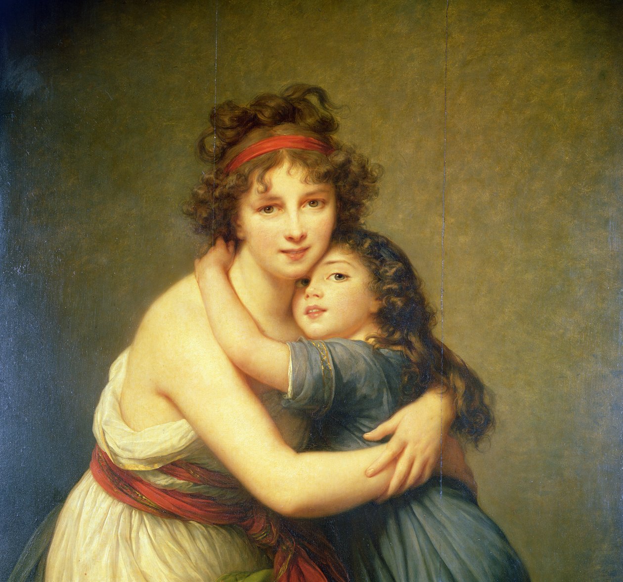 Madame Vigee-Lebrun og hendes datter, Jeanne-Lucie-Louise 1780-1819 1789 olie på lærred detalje af 27697 af Elisabeth Louise Vigee Lebrun