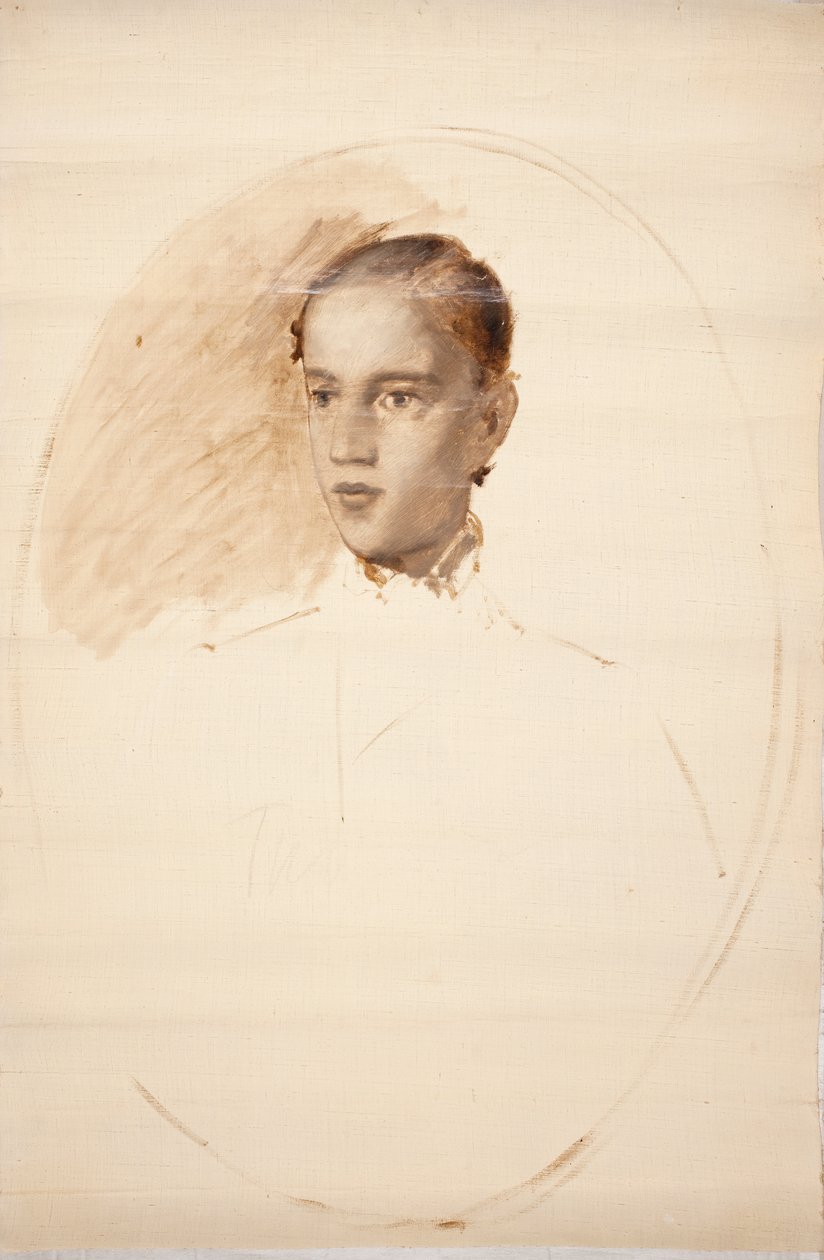 Portræt Skitse. Formodentlig kunstnerens søn Thorald Jerichau af Elisabeth Jerichau Baumann