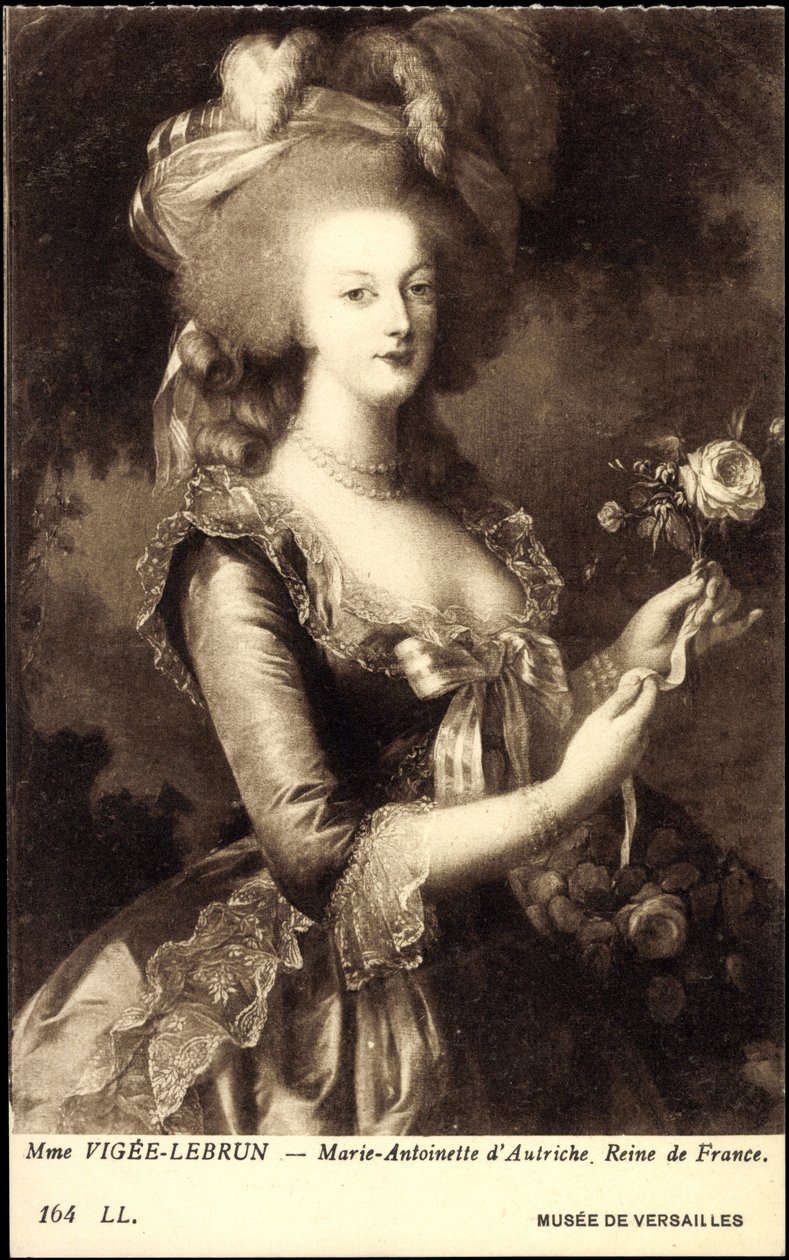 Portræt af dronning Marie Antoinette (1755-1793) (tryk) af Elisabeth Louise (after) Vigee-Lebrun