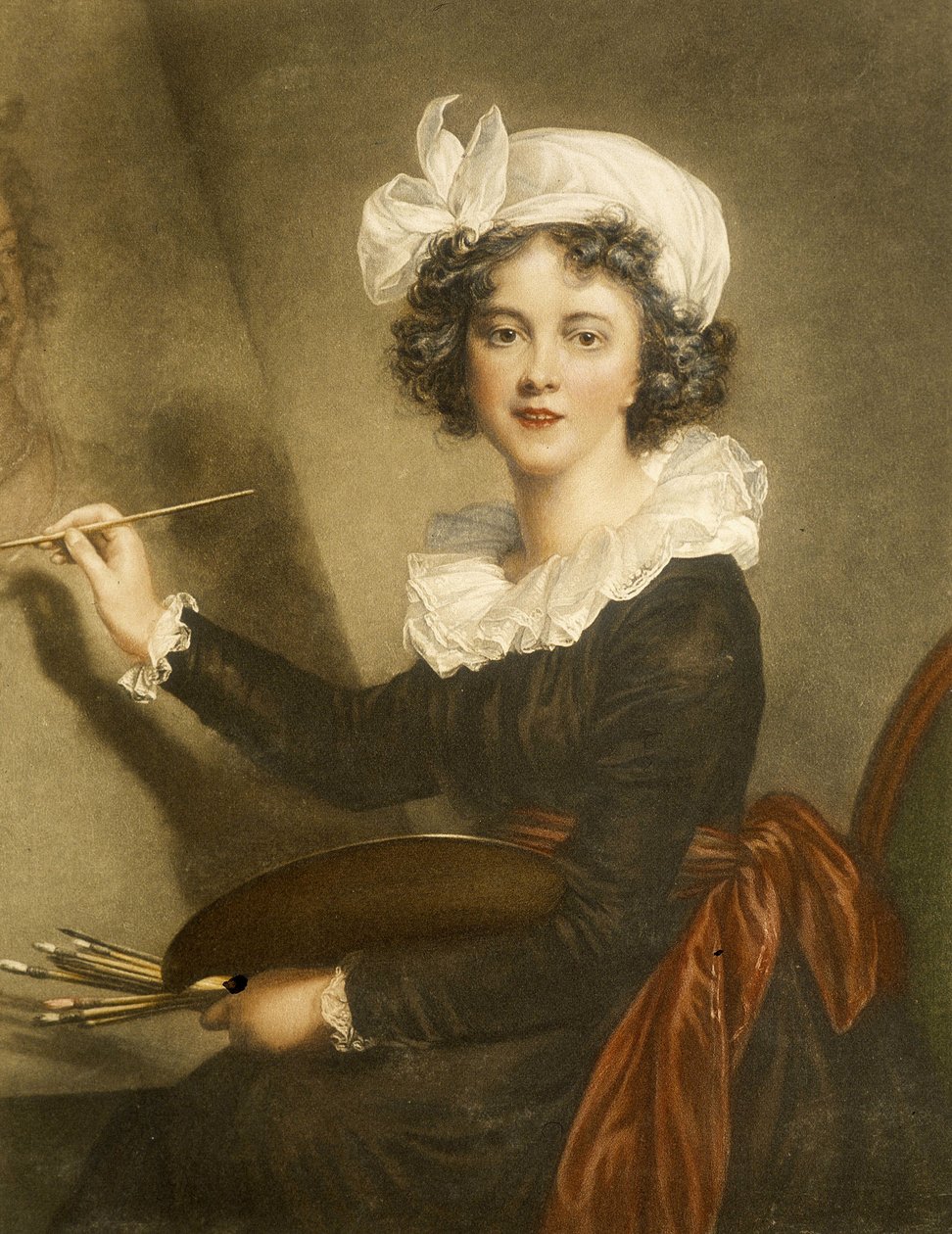 Gravering, der gengiver Marie Elisabeth Louise Vigee Le brun (eller Vigee-Lebrun eller Vigee Lebrun af Elisabeth Louise (after) Vigee Lebrun