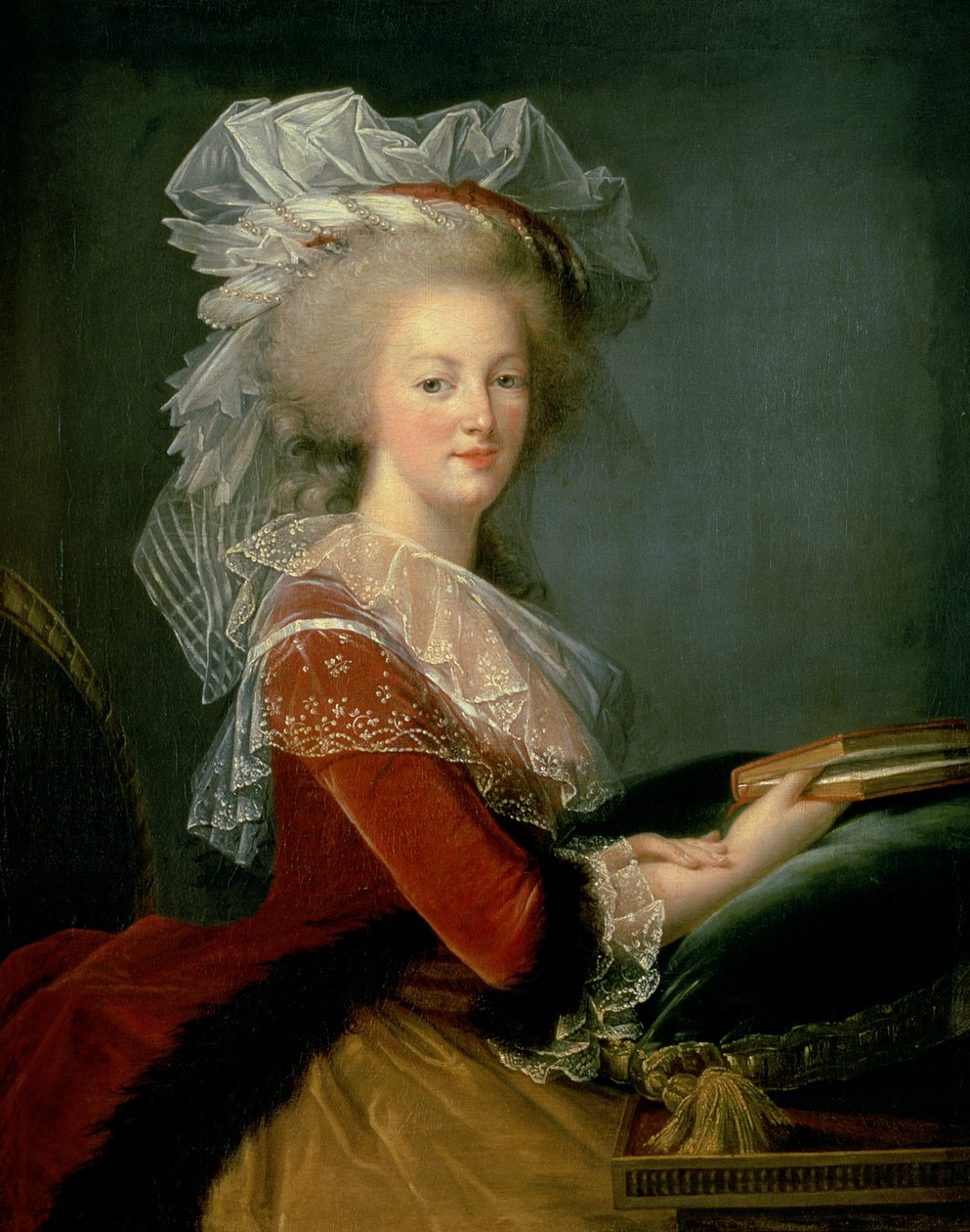 Portræt af Marie Antoinette (1755-93) (olie på lærred) af Elisabeth Louise (studio of) Vigee Lebrun