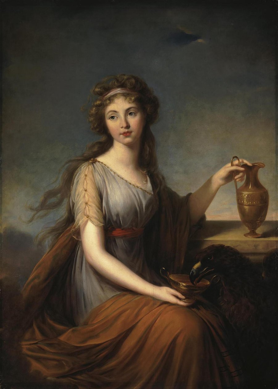 Portræt af Anna Pitt, som Hebe af Elisabeth Louise Vigee Lebrun
