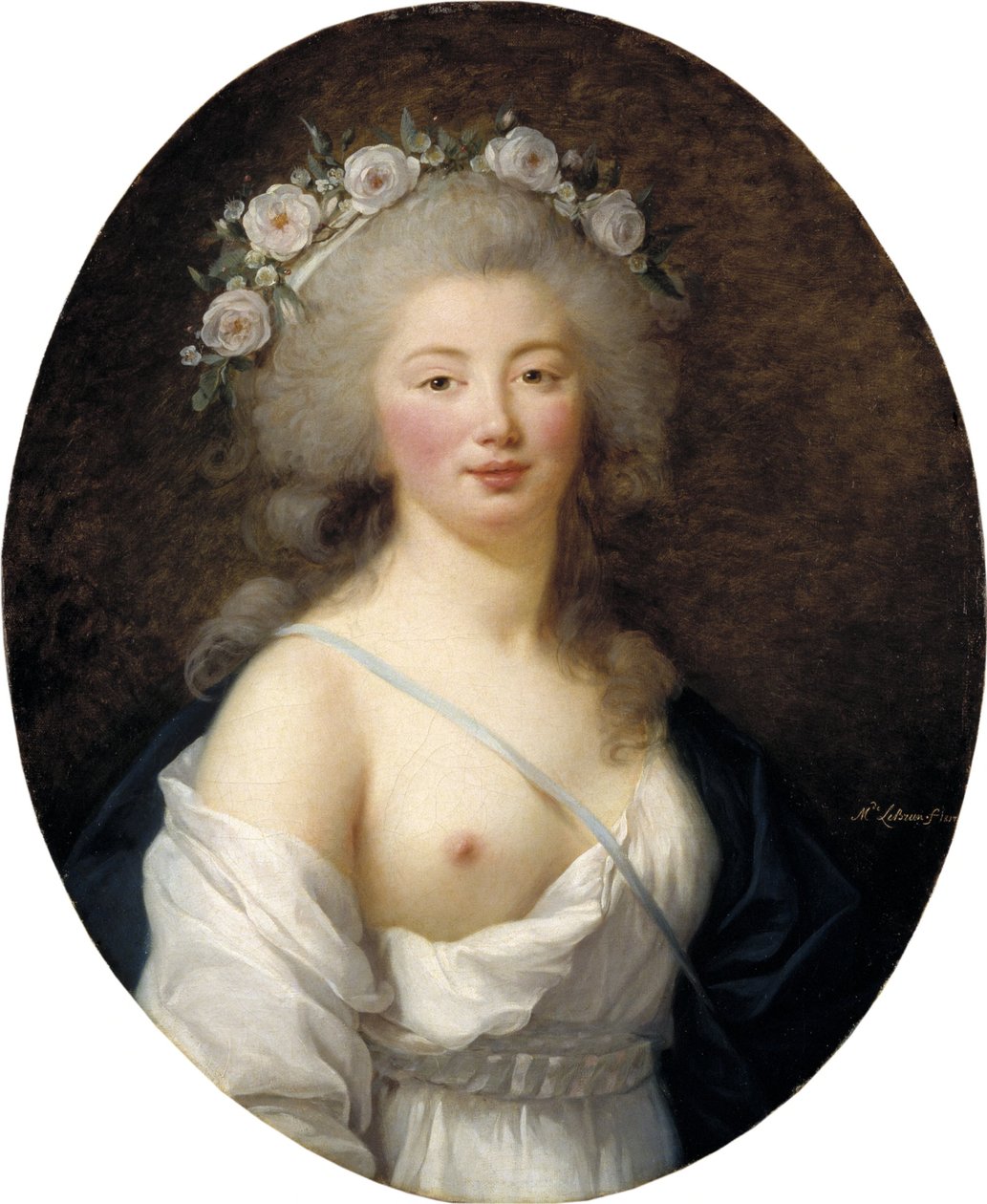 Portræt af en ung dame som Flora af Elisabeth Louise Vigee-Lebrun