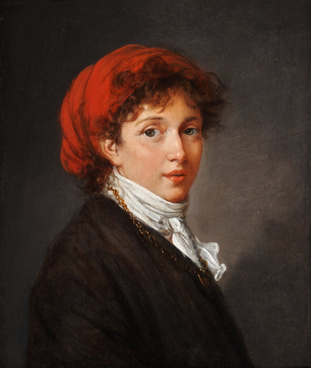 Selvportræt i atelierkostume af Elisabeth Louise Vigee-Lebrun