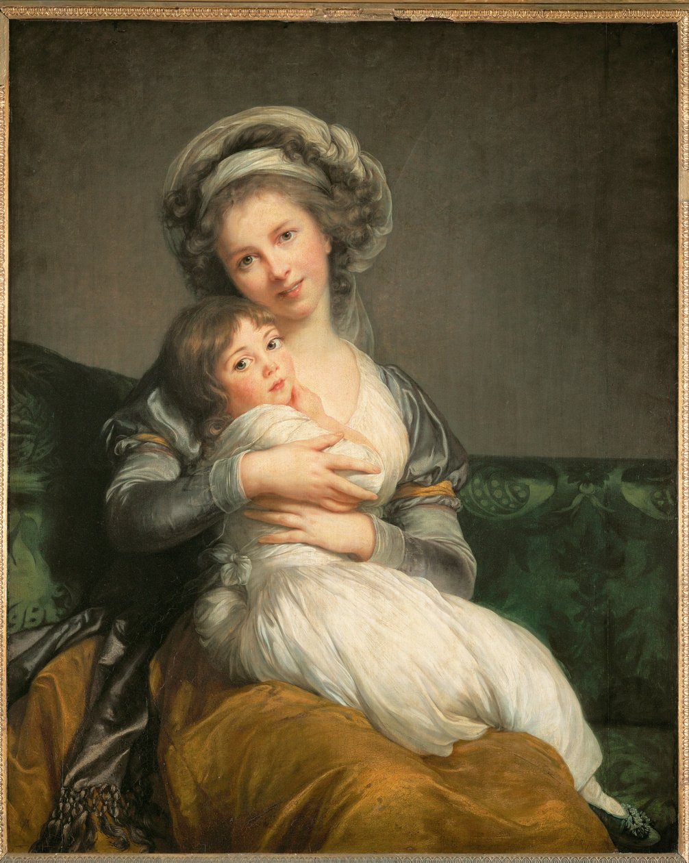Vigee-Le Brun, selvportræt, og hendes datter Julie ... af Elisabeth Louise Vigee-Lebrun